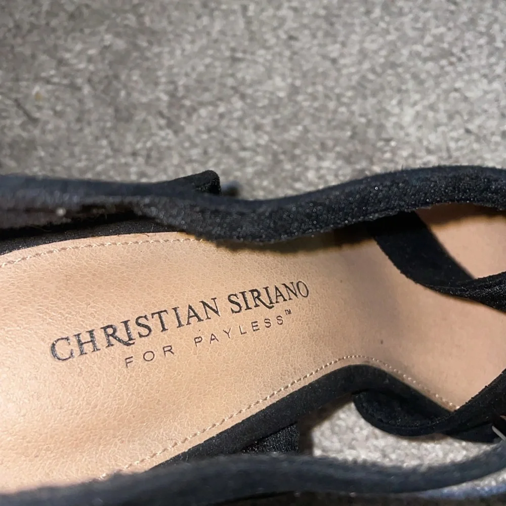 Christian Sirano black velvet heels 4 inch size 8 - Picture 6 of 10